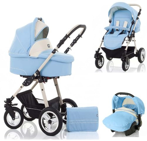 Kinderwagen-Set Leo 4 in 1 inkl. Sportsitz, Autositz und Zubehör - 16 Teile - in 13 Farben