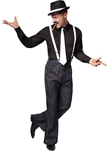 tectake 20er Jahre Faschingskostüme Männer, Kostüm Herren sexy Charleston, Casino, Gangster Karneval Kostüm Herren, Mafia Kostüm Herren, mit 20er Jahre Accessoires Hosenträger Herren - S