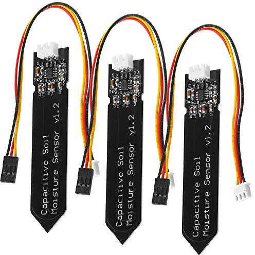 AZDelivery 3 x Sensor de Humedad del Suelo V1.2 Modulo Higrometro V1.2 Capacitivo Compatible con Arduino con E-Book Incluido!