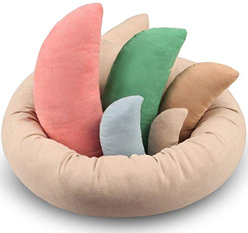 Newborn Photography Props, Ultra-Soft Baby Donut Posing Pillows, Professional Baby Photo Props Set Fits 0-6 Months Baby,Pack of 6, Multicolor