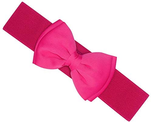 Ro Rox Vera Ceinture Large Élastique Années 1950 Vintage Retro Pin-Up Noeud Papillon Satin - Rose foncé