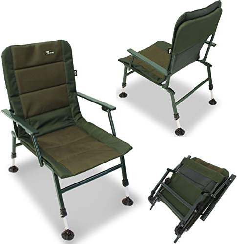 NGT XPR Carp Coarse Fishing Sturdy Chair with Arm Rests with Mud Feet