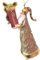 Weihnachtsmann Gabenträger mit Geschenk Deko Anhänger Weihnachten Christbaumschmuck Gold-Taupe 14 cm