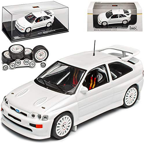Ford Escort RS Cosworth 5. Generation 3 Türer Weiss mit extra Felgen 1990-2000 1/43 Ixo Modell Auto