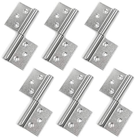 Tulead Stainless Steel Door Hinges Flag Hinges 2.91-Inch Length Lift Off Cabinet Hinges 360 Degree Gate Hinges 6PCS with Screws