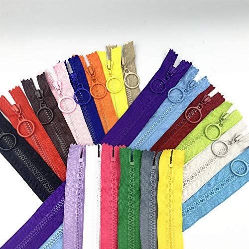 WKXFJJWZC 20 cerniere in resina plastica con anello di trazione 70 cm per fai da te, borse, cucito, artigianato (70 cm)