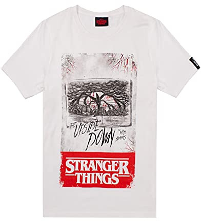 Stranger Things T Shirt for Men | Adults The Upside Down Merchandise Mind Flayer White Top |