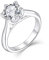 JO WISDOM Damen Ring Silber 925,Verlobungsring Hochzeitsring Jubiläumsring Solitärring Promise Ring mit 8mm 5A Zirkonia, Schmuck für Frauen