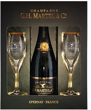 GH Martel Champagne Prestige Brut Pack 2 Copas 75CL 12% - 750 ml