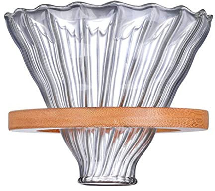 Embudo de filtro de cristal, filtro de bayas de café, diseño en espiral, filtro de café