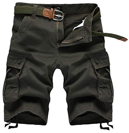 Sanykongy Herren Plaid Strand Shorts Camo Camouflage Shorts Militär Kurze Hose Bermuda Cargo Overalls, Jd01armygreen, 42W