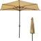 XFAK 300cm Halbschirm Balkonschirm Halb-Sonnenschirm Halbrund Wandschirm Groß Gartenschirm Mit Kurbel/Polyester Für Terrasse/Hof -Beige