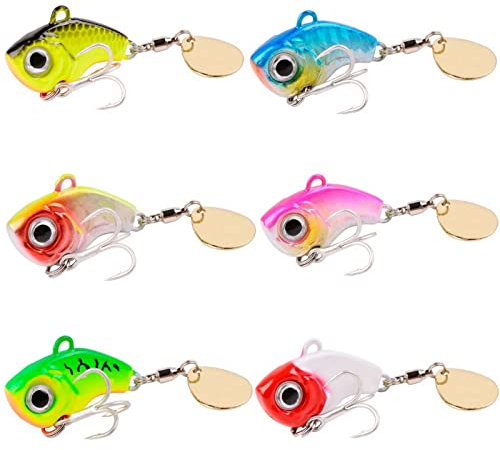 Spinner Set 6g/14g/20g Spin Jig zum Barsch Angeln Barsch Köder Zander Köder Hecht Köder Bleikopfspinner Spinnerbait Spinnköder Angelköder (6 Stück, 5 Gramm)