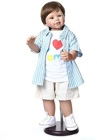 Pinky Reborn 28 Reborn Dolls for Kids Giant Baby Full Body Hard Vinyl Handmade Real Realistic Details Age Dress Doll Mastery Model Collectible