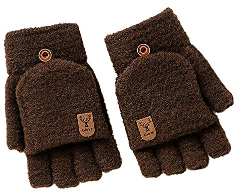 Winter Gestrickte Fingerlose Handschuhe Wärmeisolierung Warme Cabrio Fäustlinge Klappenabdeckung Für Männer Frauen Lange Handschuhe Schwarz Finger Frei