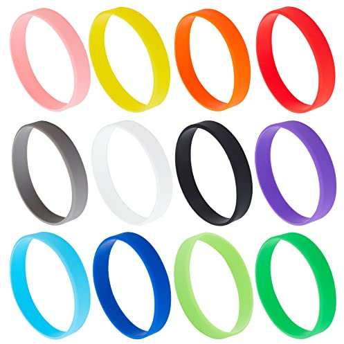 GORGECRAFT 36St 12 Farben Mini-Silikon-Gummibänder 2-1/2 Zoll Elastische Gummi-Verpackungsbänder Dicker Riemen-Set Bänder Zum Verpacken von Notebooks Im Freien Büro Zuhause Schule Geschenkverpackung
