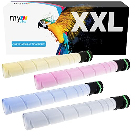 MYOFFICE TN324 TN-324 Tonerkartusche für Konica Minolta BizHub C258 C308 C368 Kompatible TN324 Schwarz Cyan Magenta Gelb Drucker 28000 Seiten BK 26000 Seiten CMY