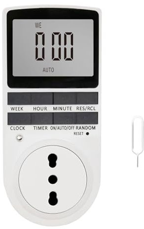 JOYELEC Presa timer elettronico digitale,10set di timer plug-in programmabili,16A 3680W 230VAC, adatto per il controllo della temporizzazione degli elettrodomestici e l'illuminazione stradale
