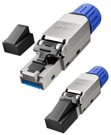 VCELINK Toolless RJ45 connector, Gold Plated Tool Free Cat8 Connector, Shielded Ethernet Plug for Cat7/Cat8 Ethernet cable 2 Pack