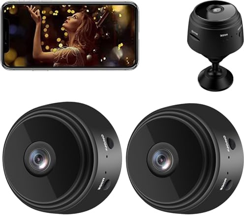 Camtrix Magnetic Mini Security Camera, Mini 1080p HD Wireless Magnetic Security Camera, Hidden Camera Wifi Wireless Small Video Camera, With App for Home Indoor Outdoor (2pcs)