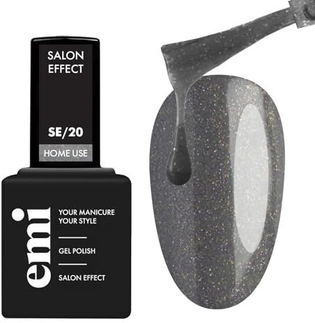 EMI Salon Effect Navy Sparkle HEMA free gel polish long-lasting color home use UV/LED/CCFL lamp 9 ml