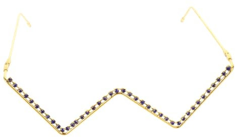 DOITOOL Brillengestell Strass Deko Brillen Rahmenlose Brille Strassbrille Ohne Linse Kreative Brillen Randlose Brille Weihnachtsbrillen Strasssteine Säule Europäisch Und Amerikanisch