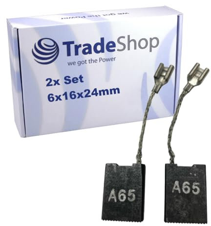 2x Trade-Shop Motorkohlen Kohlebürsten (Aufschrift A65/A69) 6x16x24mm kompatibel mit Bosch MH 10-SE, 11316EVS, 11223EVS ersetzt 1.617.014.126