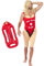 Funidelia | Rettungsschwimmer Kostüm mit aufblasbarer Rettungsweste für Herren Strandwächter, Baywatch, Berufe - Kostüm für Erwachsene & Verkleidung für Partys, Karneval & Halloween - Größe L - XL