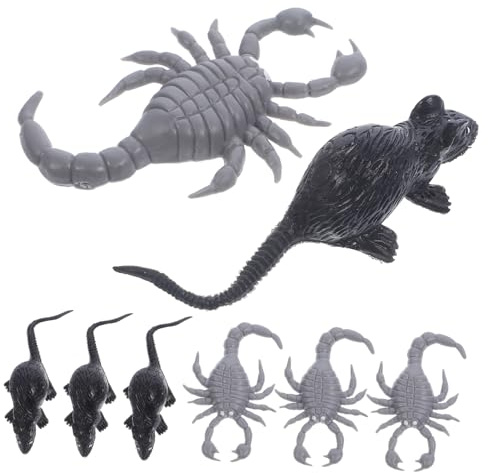 Toyvian 8 Pièces Accessoire de Maison hantée Faux Scorpion Jouets Maquette Accessoires de Souris d'halloween Accessoires de Scorpion de Souris Artificielle Petits Animaux