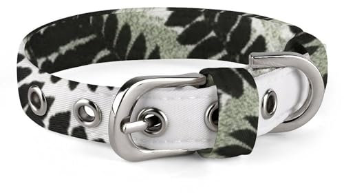 YKUDBN Cute Pet Collar,Natural Plant Silhouette Fern Leaf Print Adjustable Dog Collar,Breakaway Cat Collars,Suitable for Small and Medium-Sized Dogs