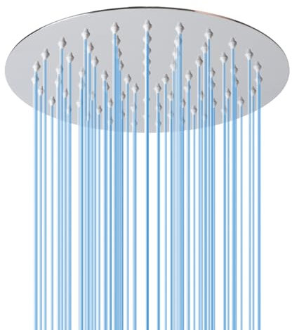 8 Zoll Regenduschkopf, BSTIIU Hoher Durchfluss Edelstahl Runder Regenduschkopf, Hochdruck-Überkopf-Duschköpfe, Wand- & Deckenhalterung Ultradünner Edelstahl-Duschkopf, Chrom