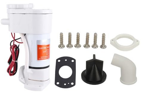 XTevu Kit de conversion pompe WC marine, manuel à électrique, auto-amorçante, prévention du reflux, échappement silencieux - pour yachts et bateaux (24V 10A Maximum Flow Rate: 5.0 GPM/18.9 LPM)