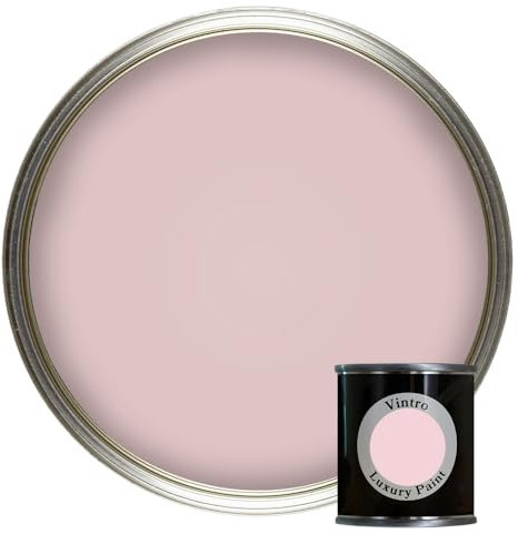 Vintro Paint | Luxury Matt Emulsion | Smooth Chalky Finish | Multi Surface Paint | for Walls, Ceilings, Wood and Metal | 125ml (Light Pink - Madame de Pompadour)