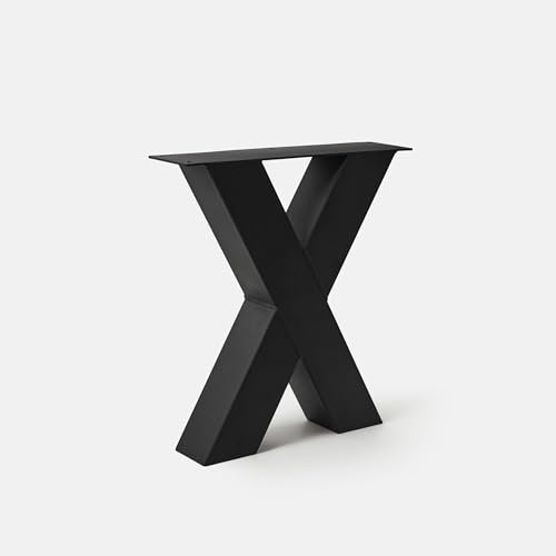 1 Paar BestLoft® Kufen X Design Tischkufen Industriedesign Tischgestell Stahl Tischuntergestell Tischkufe Kufengestell (Schwarz, Höhe:43cm x Breite:40cm)