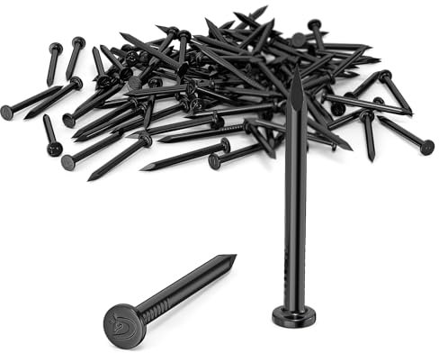 ORTAVA 50 Stück Stahlnägel, Nägel für betonwände, Nails Verzinkt, Nagel Holzarbeiten Ziegelstein, Universelle Einsatzmöglichkeit im Innen- und Außenbereich Schwarz (40mm)