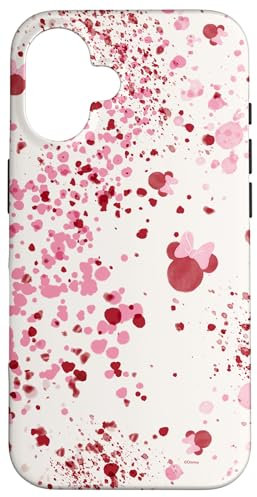 iPhone 16 Disney Minnie Mouse Head Ears Pink Abstract Spatter Pattern Case