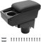 KAERGK Accoudoirs de Voiture pour VW Golf 6 MK6 2008–2013 Console Centrale Double Couche D'espace de Rangement avec Porte-gobelets Facile à Assembler Cuir Confortable et Durable Noir(Ligne Noire)