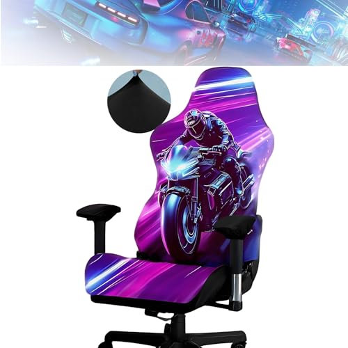 Tedkoo Housse de Chaise de Jeux, Housse de Chaise Ordinateur élastique Extensible Motifs de Voitures de Course, pour Chaise de Jeu de Bureau (sans Chaise)(Gaming Motif A)