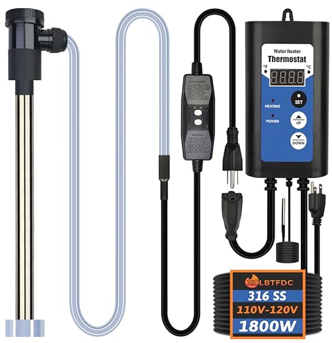 XCLBTFDC 1800W Tauchwasserbereiter Tragbare Elektrische Badewanne & Aufblasbarer Pool Tauchwasserbereiter mit Thermostat, GFCI für Eimer, Schwimmbad, Baptistrie, Saft, oberirdischer Pool & Whirlpool