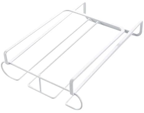 VNSMM Flaschenkühler Weinregal aus Edelstahl, Gläseraufbewahrung, Hängehalter, Weinregale unter dem Schrank, Weinglashalter aus Metall Weinkühler(Double White)