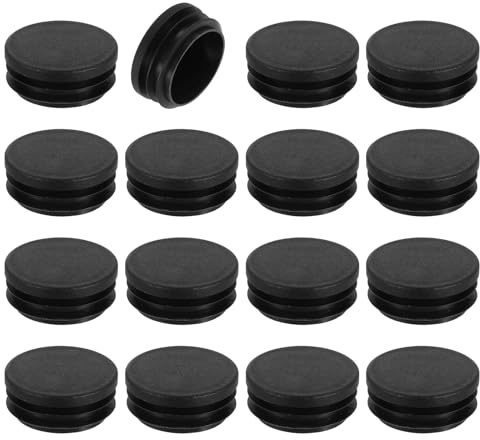 sourcing map Lot de 16 bouchons ronds en plastique noir de 42 mm pour pieds de meubles, protection contre le glissement pour chaise, canapé, table, étagère