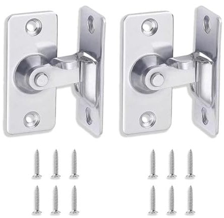 UBRAVE 2 Set 90° Loquet De Crochet A Porte Bascule,Verrou Portail À Bascule Boulon,90 Degrés Loquet De Porte De Verrouillage Coulissante,Convient À Une Variété De Portes Intérieures Et Extérieures