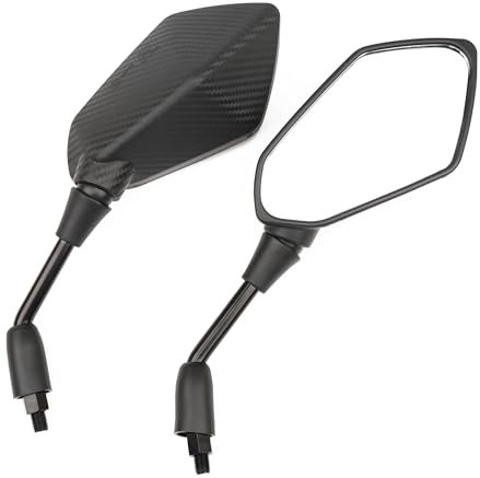 Letgoing Motorcycle mirrors E9 approved motorbike rear view mirrors M10 thread 360° swivelling clear view universal for ATV/scooter/moped//e-bike