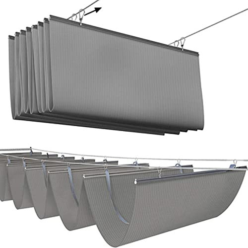 Ausziehbares Sonnensegel, Wellenmuster, UV-Block, 90 %, 0,9 x 5 m, perfekt für Terrasse und Hotel, Poolabdeckung, langlebiges Sonnenschutz, Schutz im Freien