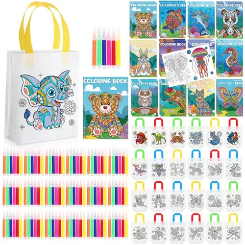 Pasimy 72 Pcs Mandala Animal Coloring Set for Kids Classroom Activity Craft