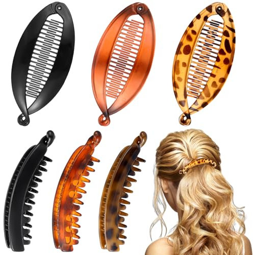dusaniyali Lot de 6 pinces à cheveux bananes élégantes pour femme - Cheveux fins et épais