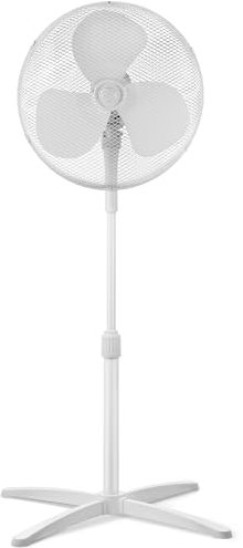 Midea MPF25MW Ventilateur sur pied 40W, Hauteur Réglable Jusqu'à 125 cm,3 Vitesses, Oscillation 90°, Puissant et Silencieux, Idéal pour la Maison et le Bureau, Blanc