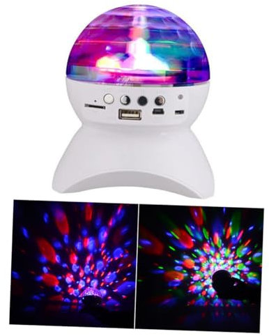 YARNOW Mini Led Wireless Rotating Stage Light Square Dance Sound Speaker Disco Ball Party Light Fm USB Stereo Dj