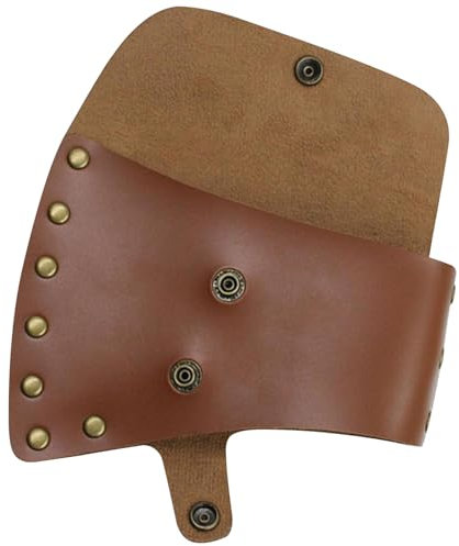 Pesoncarl Hatchet Cover PU Leather Axe Sheath Waist Mounted Axe Head Cover with Snap Button 6.1x4.3 inch Hatchet Sheath for Camping Woodworking, Axes