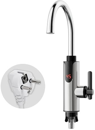 Mrniu Instant Hot Water Tap 220V Tankless Electric Heater Taps for Bathroom Kitchen Under Sink, Instant Cold and Hot Water Faucet with Digital Display